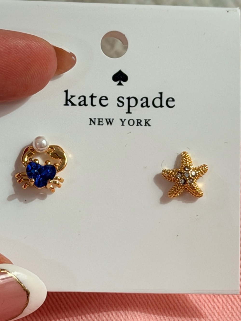 kate spade - Sea Star Starfish And Crab Studs & Dust Bag❣️